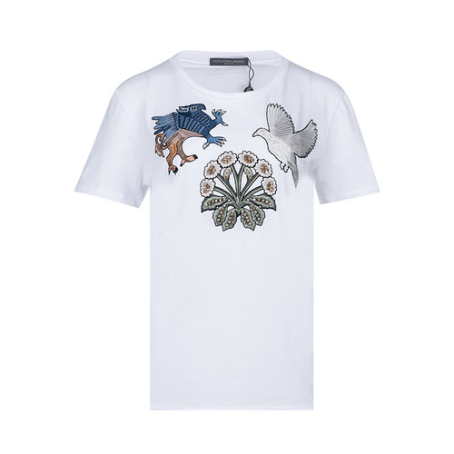 亚历山大麦昆女士全棉短袖T恤