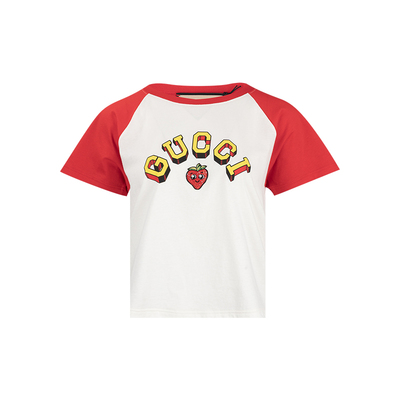 古驰女士字母印花短款短袖T恤