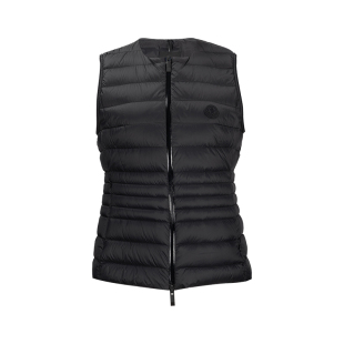 Moncler蒙口女士拉链黑色鹅绒修身 排骨羽绒服马甲女冬推广