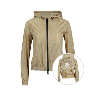 Burberry博柏利女士骑士纯色徽章连帽拉链长袖 夹克外套女春秋