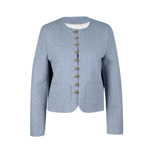 CELINE赛琳女士纯色单排扣圆领夹克外套女秋冬推选