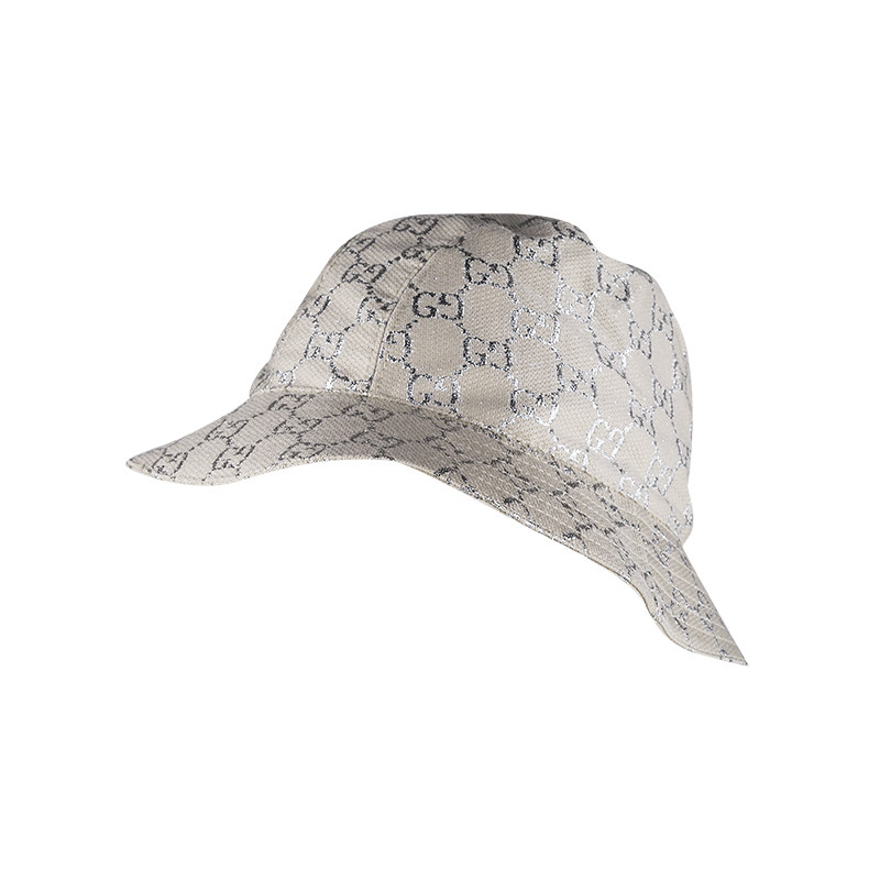 古驰男女同款金银丝线标志渔夫帽