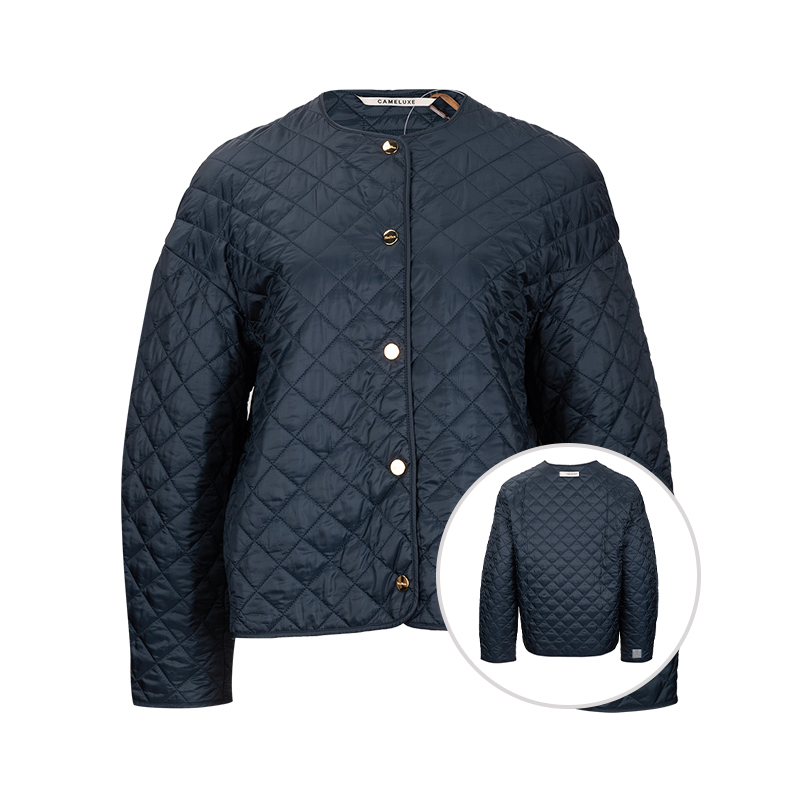 麦丝玛拉女士圆领菱形夹克外套