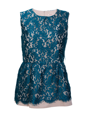 PAROSH女士圆领无袖蕾丝衫春夏奧萊D XY