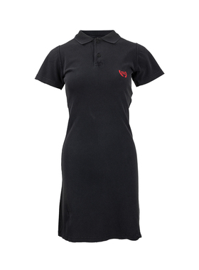 Balenciaga巴黎世家女士纯色徽标纽扣短袖连衣裙女春夏