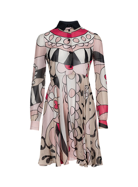 Red Valentino印花图案女士长袖连衣裙女春夏特卖XY