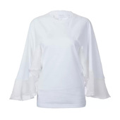 Chloe T恤女特卖XY 套头衫 蔻依女士时尚 荷叶蝙蝠袖