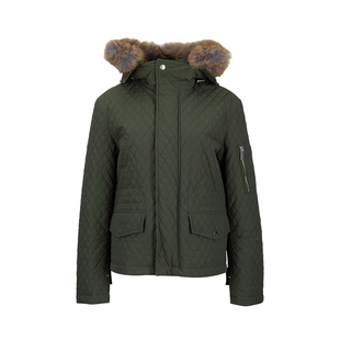 BURBERRY 毛领棉服夹克外套女秋冬 博柏利女士连帽拉链长袖