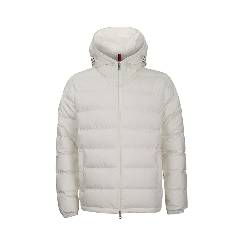 Moncler纯色长袖连帽拉链羽绒服