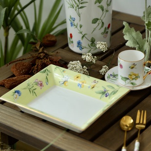 安娜16点莎拉花园法式方盘家用果盘收纳盘雪茄盘客厅装饰摆件