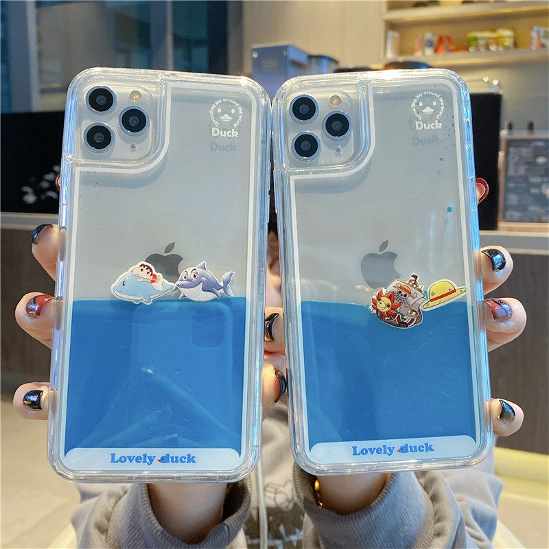 动漫xs卡通xsmax海贼王xr液体14流动7plus透明12适用苹果16手机壳x流沙15promax海盗船iPhone