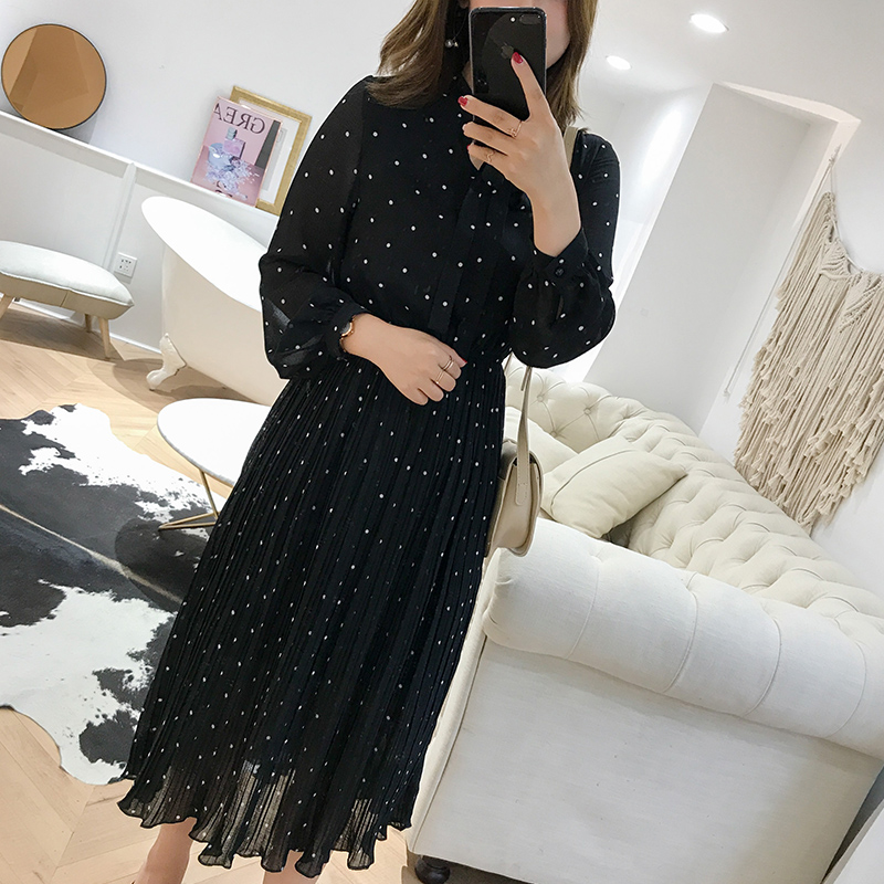 慕翎大码女装2019新款秋装微胖妹妹mm超仙仙女连衣裙波点裙子显瘦券后119.00元
