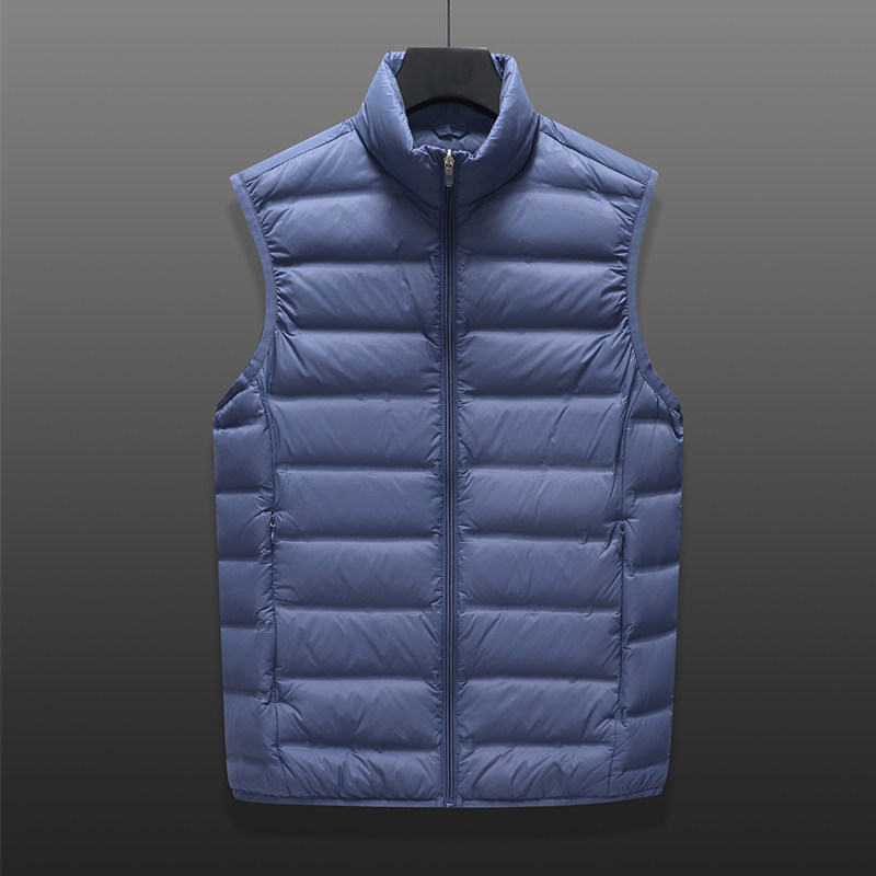 轻薄羽绒马甲男短款防风保暖背心宽松加肥加大码防风立领坎肩外套