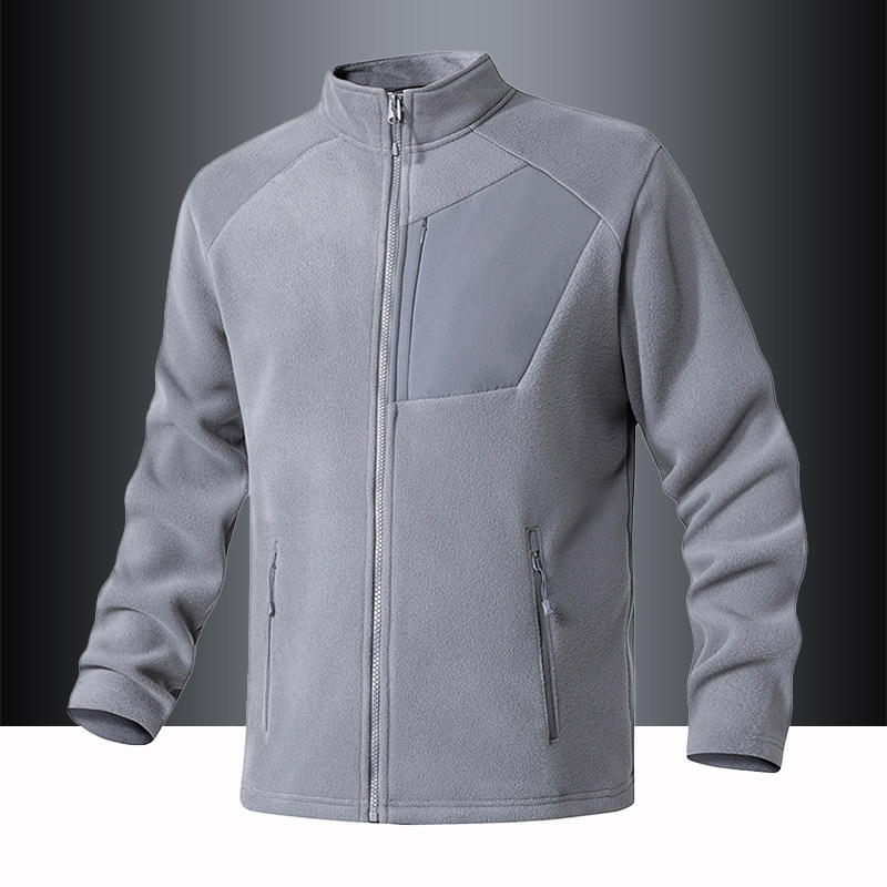 摇粒绒外套男款加绒加厚卫衣开衫