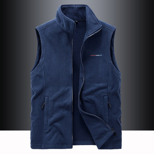 摇粒绒马甲男秋冬季双面抓绒衣