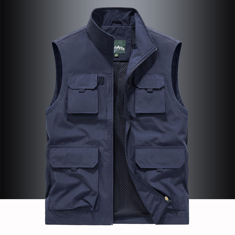 工装马甲男春秋季多口袋钓鱼马夹