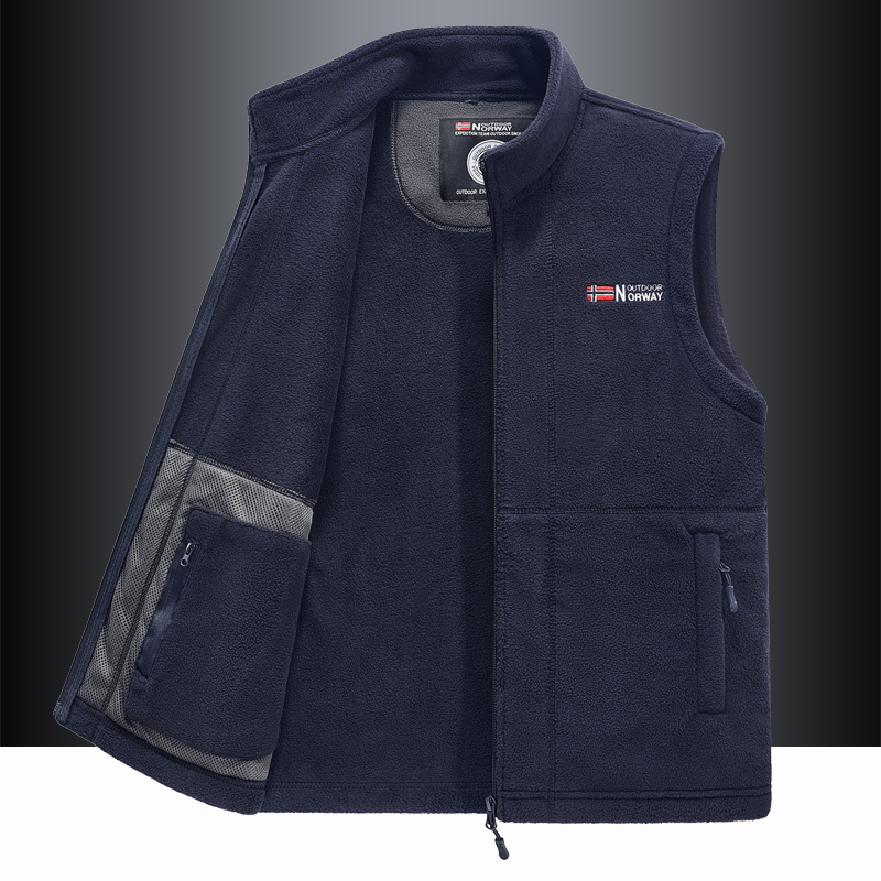 摇粒绒马甲男秋冬坎肩保暖背心