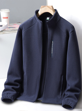摇粒绒外套男女加绒加厚立领卫衣开衫宽松大码保暖休闲抓绒衣夹克