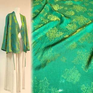 龟裂纹花朵人丝锦纶提花面料 新中式连衣裙汉服衬衫布料浮光锦