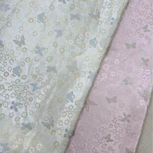 新高经缎面汉服布料比甲背心国风旗袍披肩色织提花织锦缎面料1166