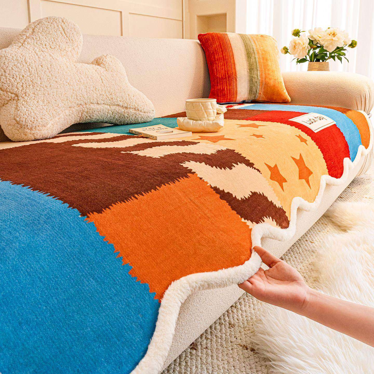 法兰绒沙发垫冬2026新款加厚毛绒皮沙发固定防滑盖布一片式坐垫子,居家布艺,沙发垫,淘宝优惠券,粉丝福利购,淘宝优惠卷