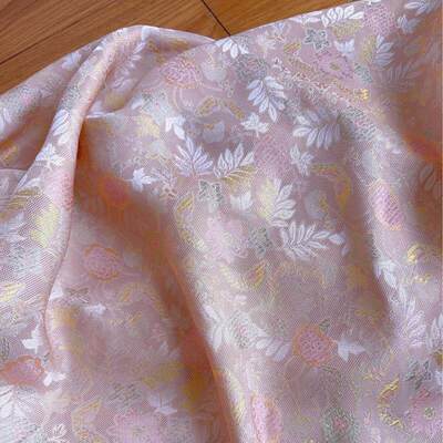 春夏小蔷薇全人丝异色罗提花面料  新中式透孔国风汉服连衣裙服装