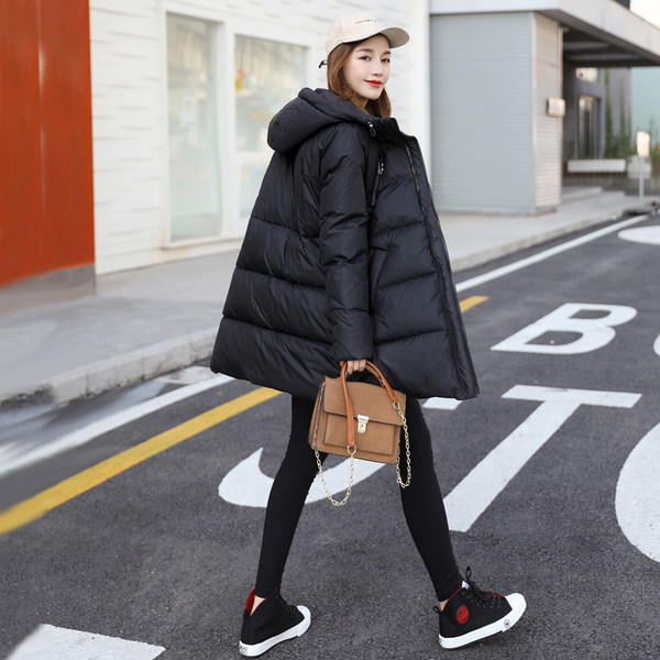 Y N CHUJIAN 衣诺·初见 女式中长款连帽羽绒服 天猫优惠券折后￥199包邮（￥349-150） 2色可选
