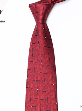 PAOLU&VERN保罗深红色160CM加长 10CM加宽版领带男士商务正装大号