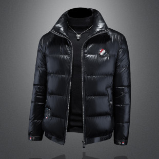 冬季轻薄款潮牌立领羽绒服修身轻奢欧货男款白鸭绒保暖羽绒袄外套