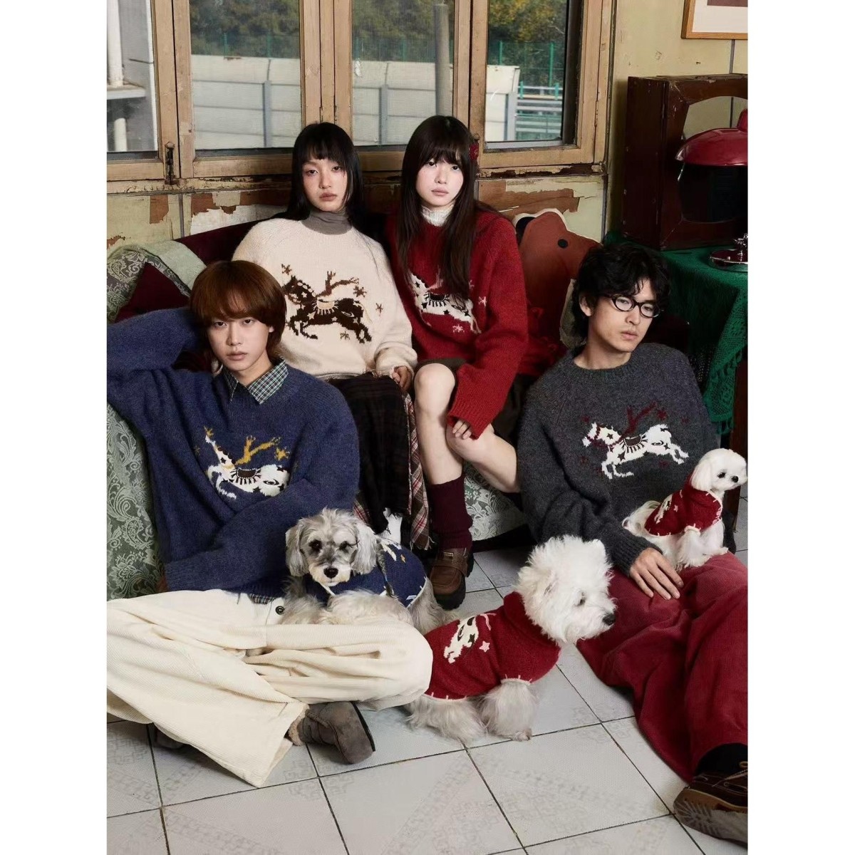 马年新款卡通提花春秋季毛衣圆领百搭宽松潮流休闲简约针织衫毛衣,男装,针织衫/毛衣,淘宝优惠券,粉丝福利购,淘宝优惠卷