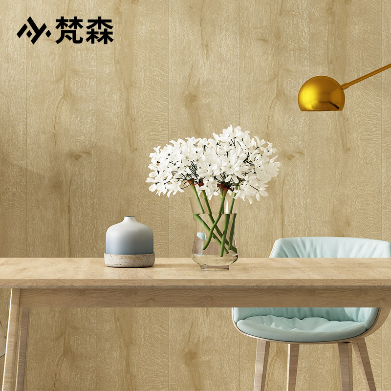 3d立体复古木板木纹壁纸北欧风格卧室酒店餐厅墙纸仿木客厅原木色