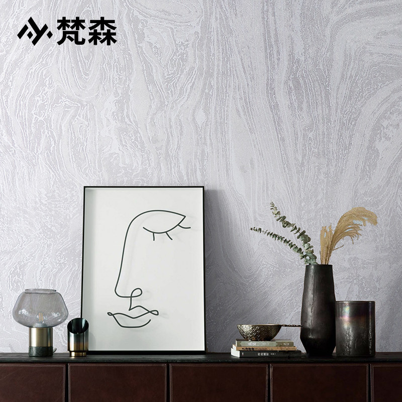 北欧灰色无纺布大理石纹壁纸非自粘客厅卧室电视背景墙墙纸高级感