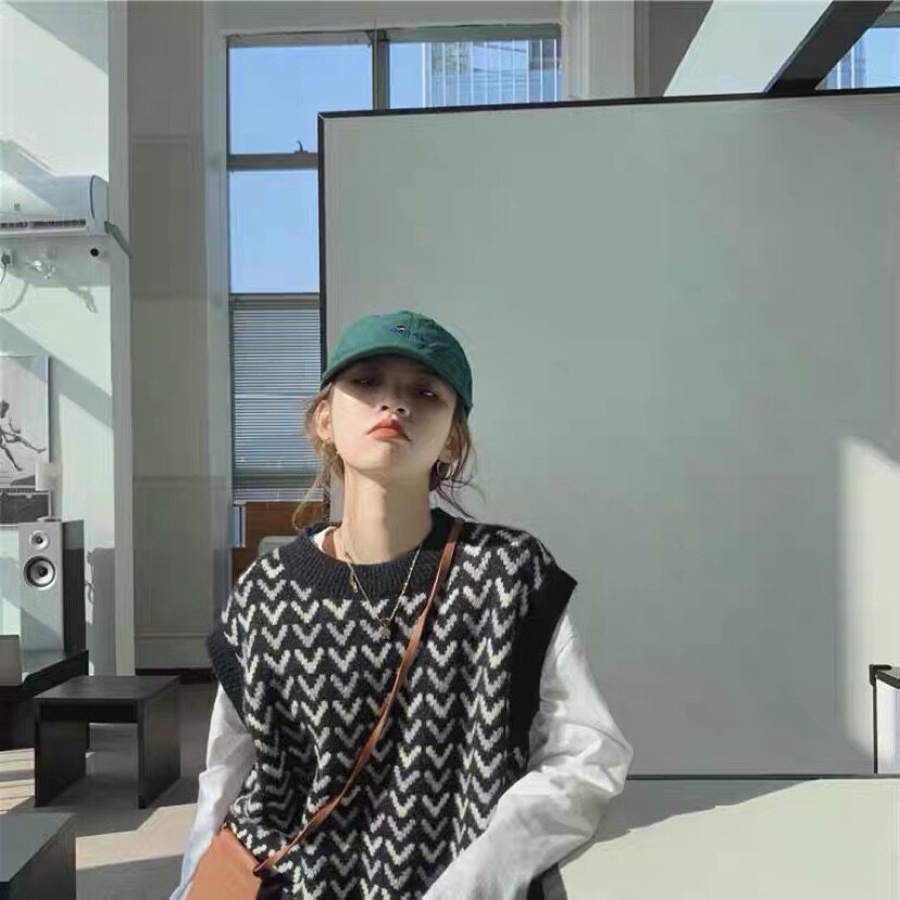 黑色毛衣马甲女秋冬外穿背心针织2021年新款韩版无袖马夹衬衣套装