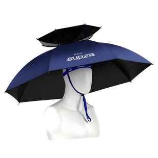 渔之源钓鱼伞帽头戴式雨伞帽防晒折叠头顶伞双层大号遮阳防雨帽伞