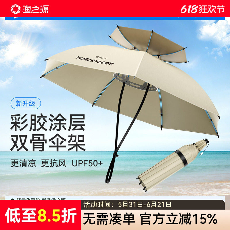渔之源伞帽头戴式雨伞头顶雨伞斗笠帽子伞头戴遮阳伞钓鱼专用头伞
