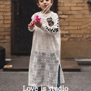 2025秋女童蕾絲刺繡側(cè)開叉無袖 日潮好萊塢G2H童裝 外搭背心連衣裙