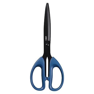 得力黑刃剪刀不锈钢剪子剪纸刀