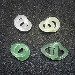 冰种双环圆环亚克力DIY手链项链耳环仿玉石饰品配件环环相扣配饰