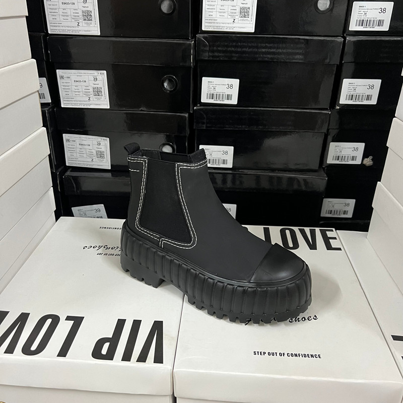 外贸原单出口断码捡漏时尚女鞋英伦风圆头厚底加绒套脚短靴,女鞋,马丁靴,淘宝优惠券,粉丝福利购,淘宝优惠卷