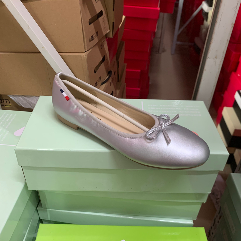 外贸原单女鞋蝴蝶结平底单鞋女圆头浅口芭蕾舞鞋舒适百搭休闲鞋