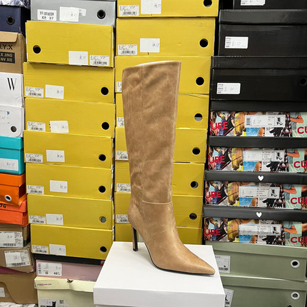 西班牙轻奢原单pull尖头细高跟冬季套筒百搭显瘦高筒靴子