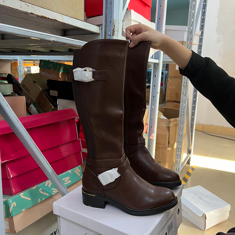 欧美风复古断码捡漏时尚女鞋圆头粗跟皮带扣侧拉链高筒靴,女鞋,时装靴,淘宝优惠券,粉丝福利购,淘宝优惠卷