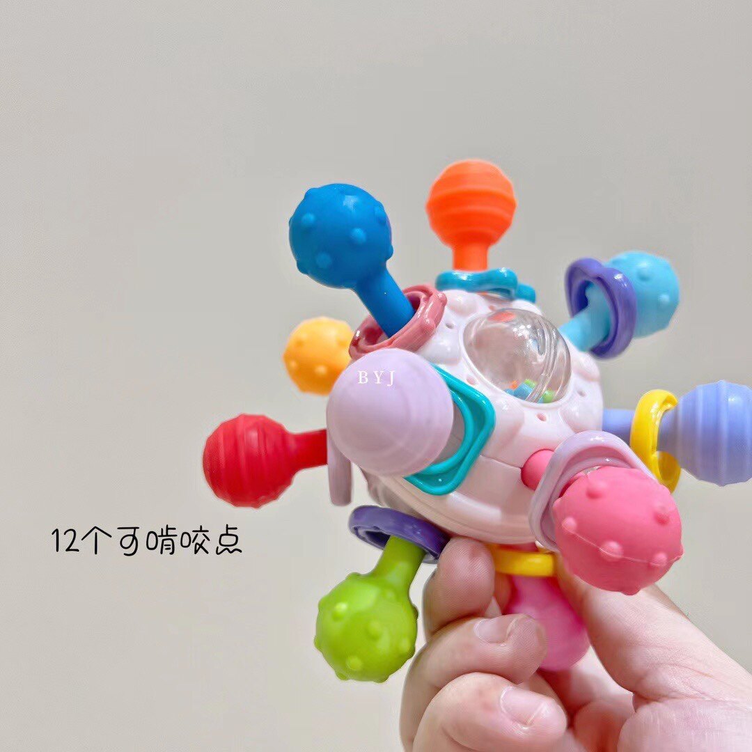 新款凸点牙胶球宝宝磨牙神器婴儿奶嘴玩具硅胶可高温0-1岁6个月