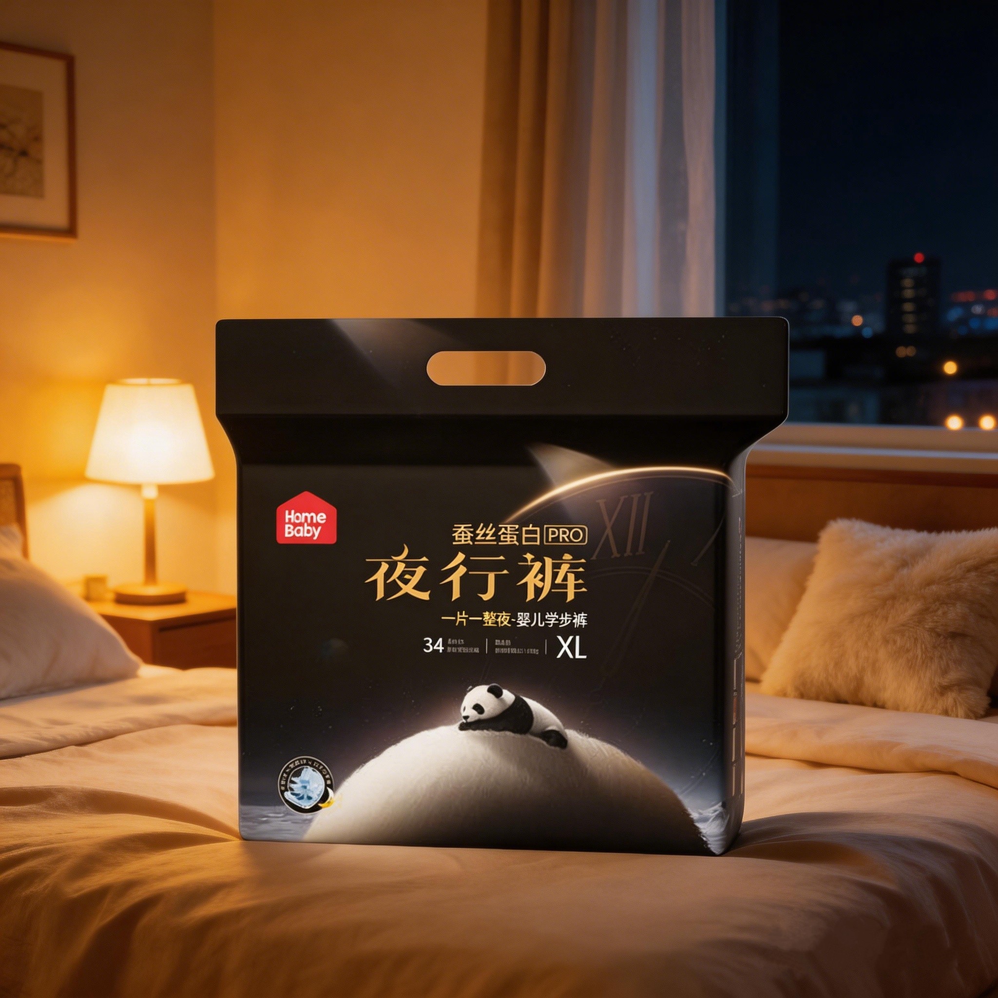 家得宝夜行裤蚕丝蛋白尿布夜用男女宝戒尿不湿训练裤透气xl纸尿裤