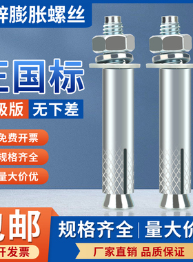 正国标膨胀螺丝特盾镀锌铁拉爆炸加长外膨胀螺钉锚膨胀螺栓