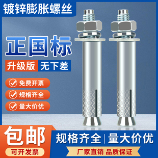 正国标膨胀螺丝特盾镀锌铁拉爆炸加长外膨胀螺钉锚膨胀螺栓