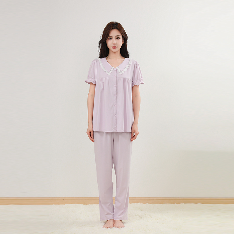 司派羅2025新款睡衣女純棉短袖夏天休閑家居服薄款寬松套裝春夏季