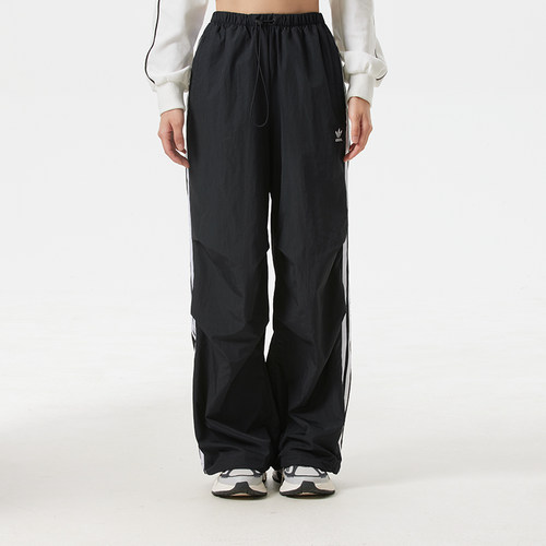 正品ADIDAS阿迪达斯三叶草三条纹简约女运动休闲梭织长裤KF9615