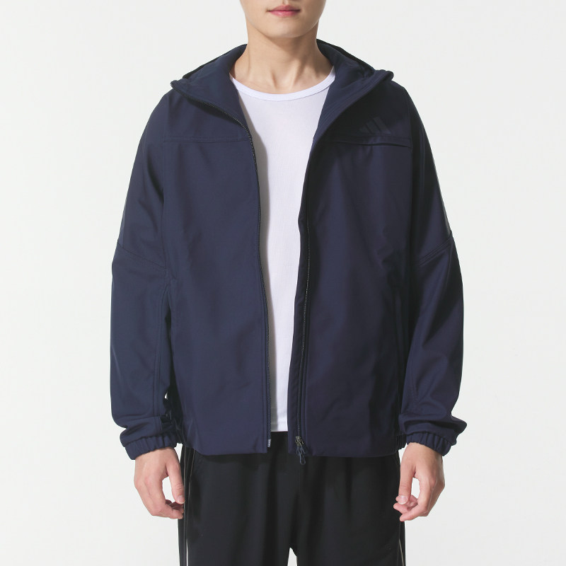 正品ADIDAS阿迪达斯男保暖抓绒运动休闲梭织连帽夹克外套KA1306
