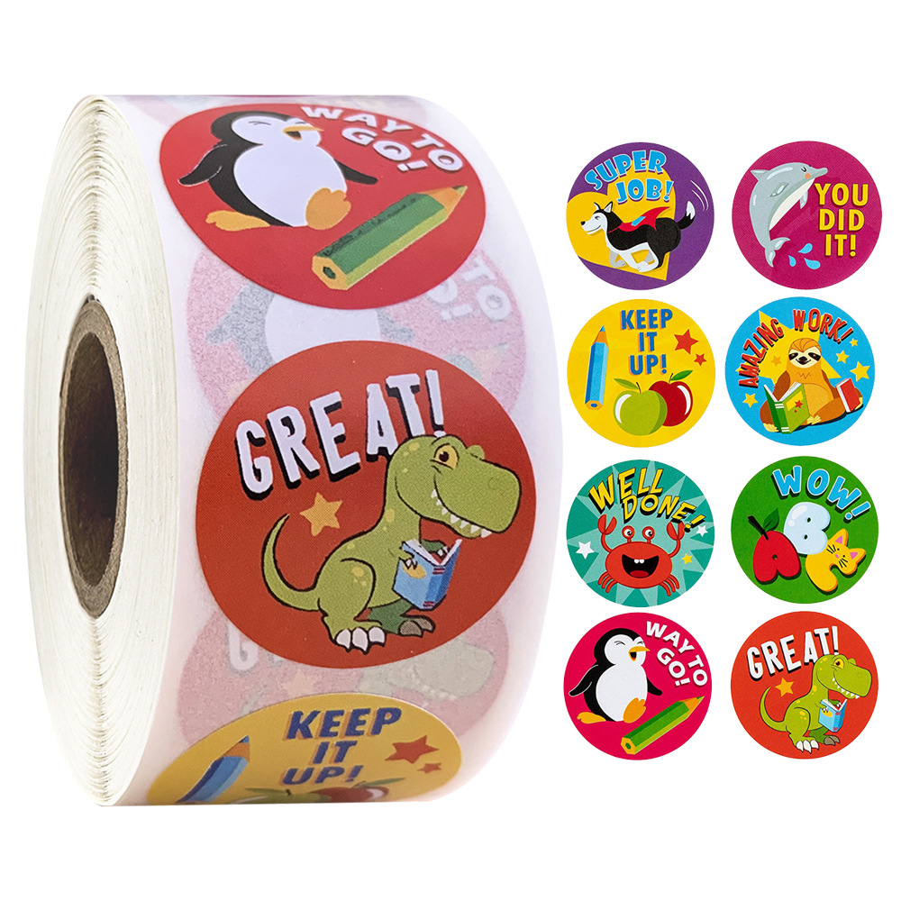 玩具贴纸恐龙企鹅卡通动物儿童奖励贴纸500pcs  stickers